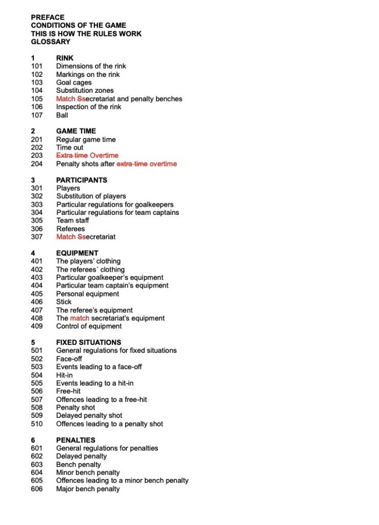 "Rules of the Game 2026 with all changes" vom 9. Februar 2026