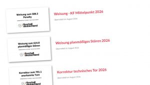 Weisungen zum Regelwerk 2026 aus dem August 2026