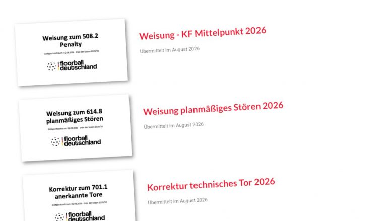 Weisungen zum Regelwerk 2026 aus dem August 2026
