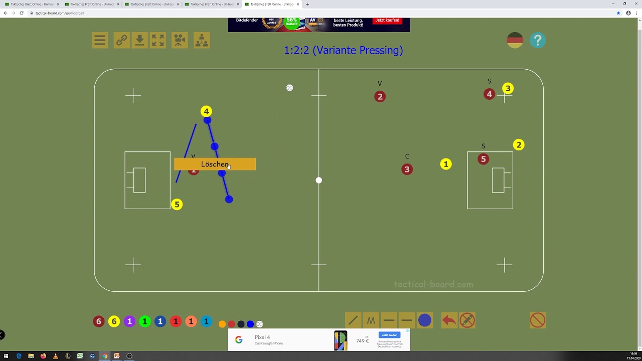 Kurs 002 Defensive im Großfeld - 4. 1:2:2 (Pressing)
