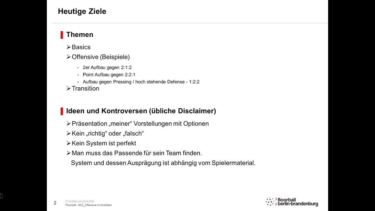 Kurs 003 Offensive im Großfeld - 1. Einleitung