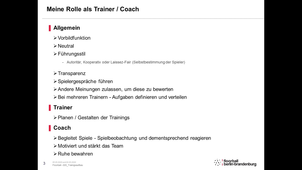 Kurs 005 Trainingsaufbau - 1. Einleitung + Rollen