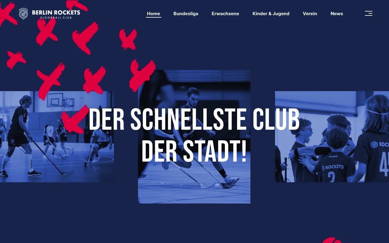 Startseite der Website von Berlin Rockets e.V. (Screenshot vom 22.10.2026)